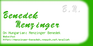 benedek menzinger business card